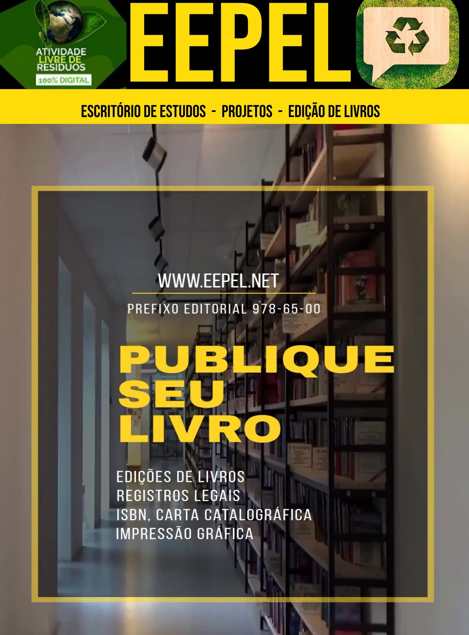 Capa do site EEPEL (Escritório de Estudos, Projetos & Edição de Livros. 
